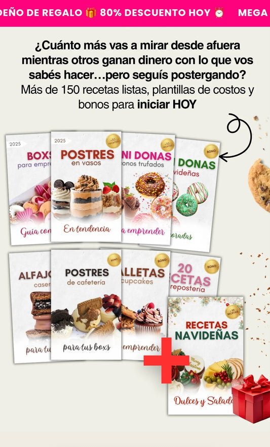 🧁MEGA PACK PASTELERO+11 Bonos+ 150 recetas🍰🥮