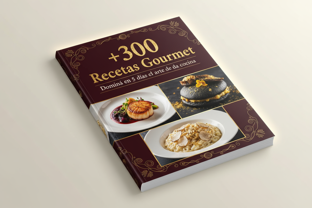 Mockup libro +300 Recetas Gourmet