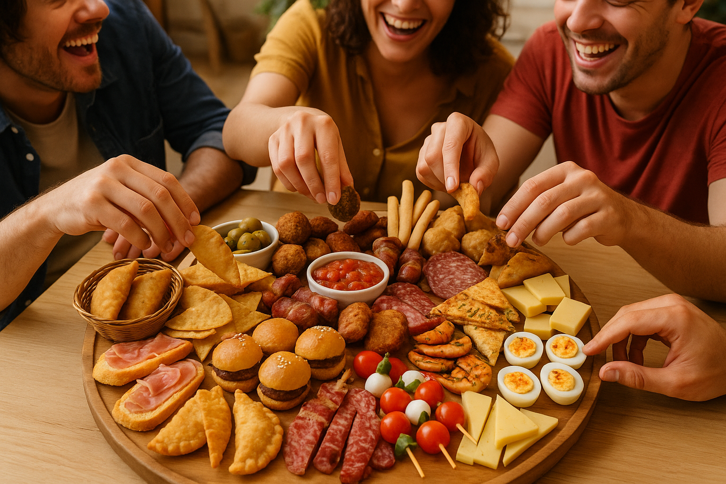 Picada con amigos disfrutando